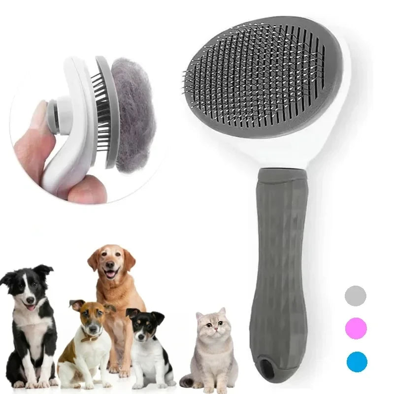 Self-Cleaning Deshedding Brush for Dogs & Cats