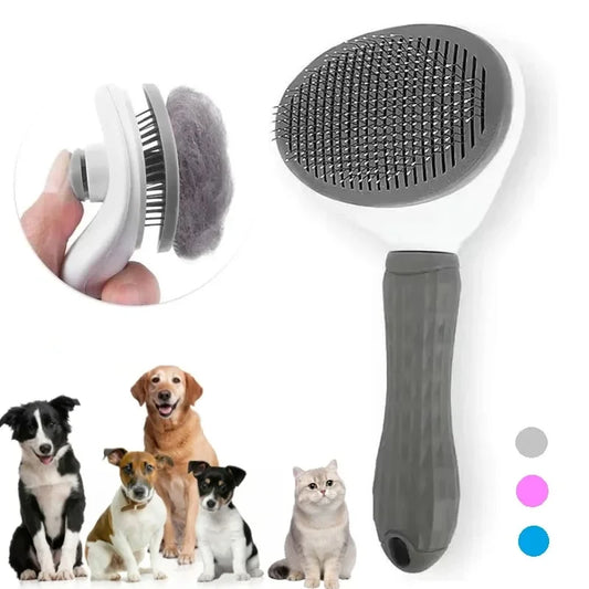 Self-Cleaning Deshedding Brush for Dogs & Cats