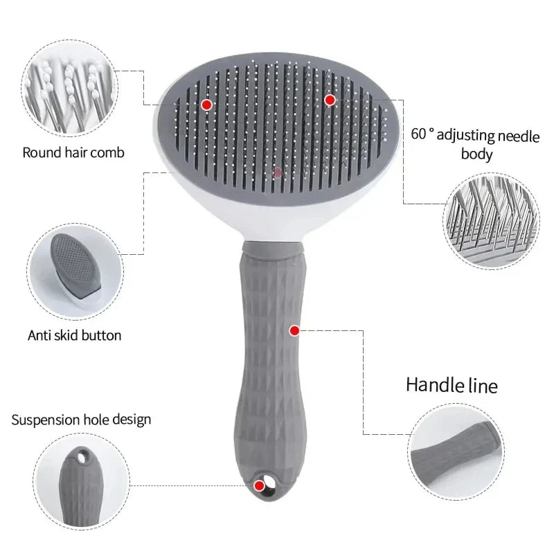 Self-Cleaning Deshedding Brush for Dogs & Cats