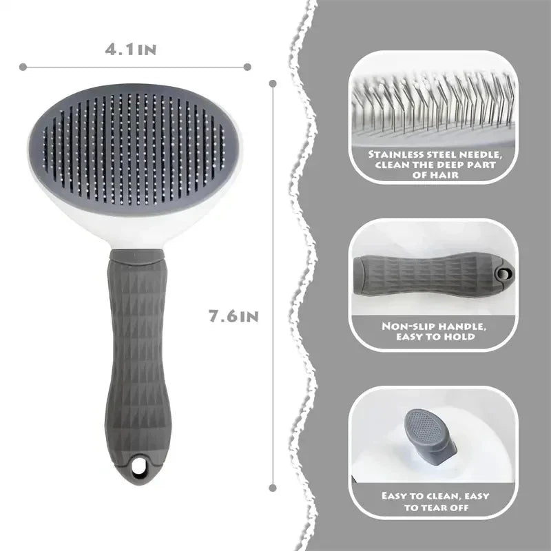 Self-Cleaning Deshedding Brush for Dogs & Cats
