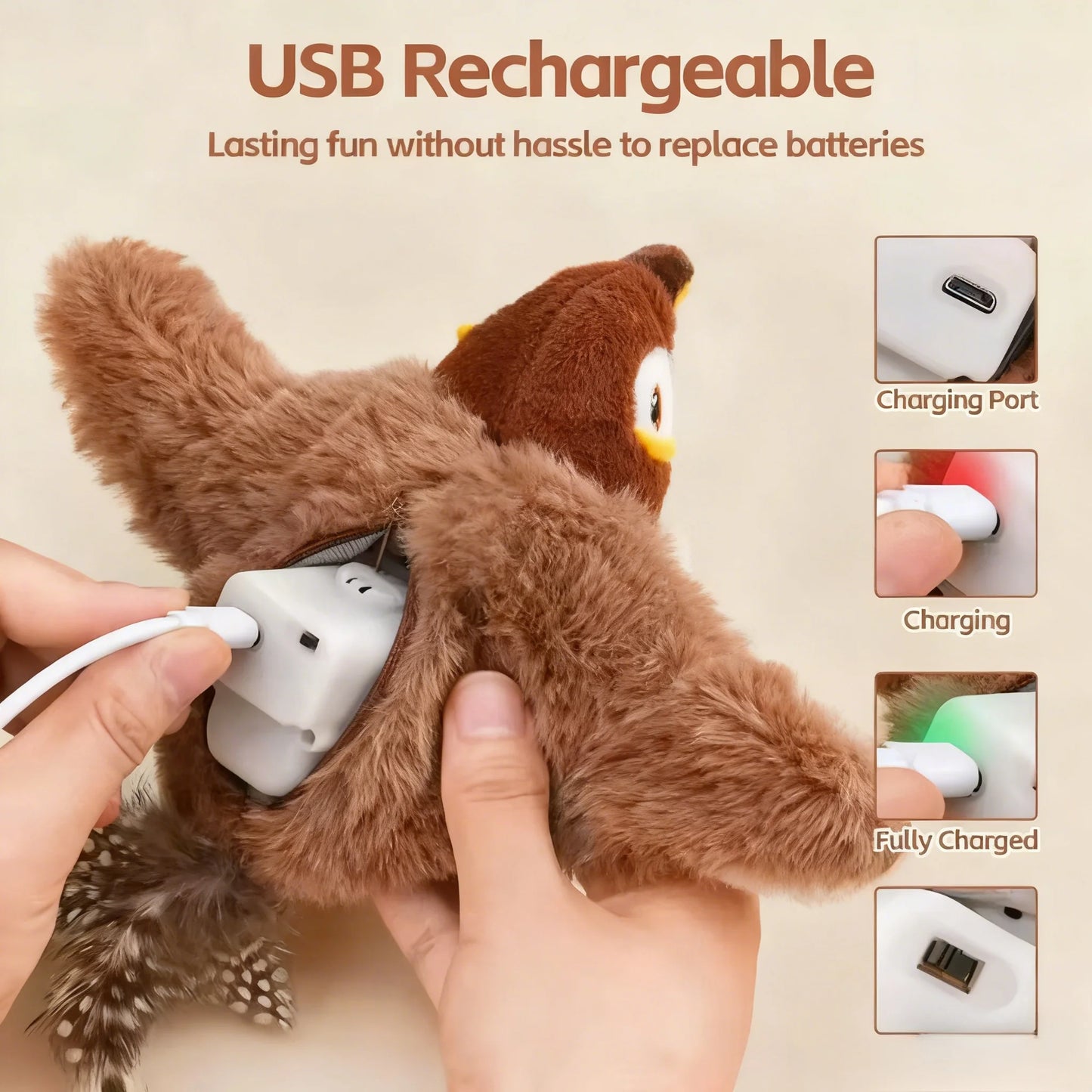 Interactive Motorized Bird Cat Toy