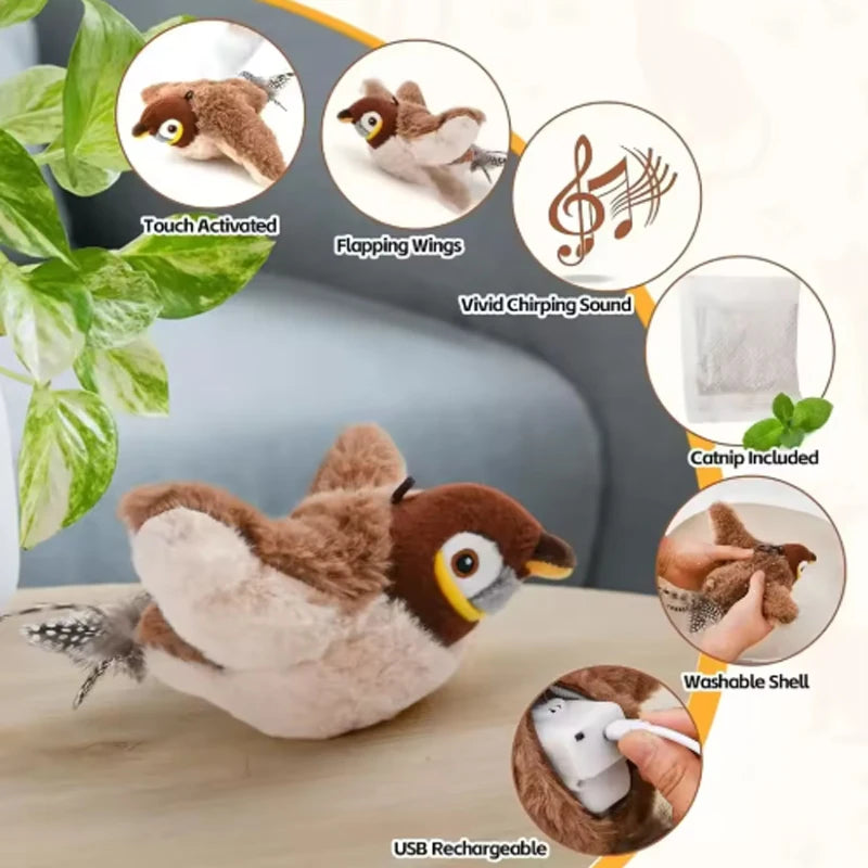 Interactive Motorized Bird Cat Toy