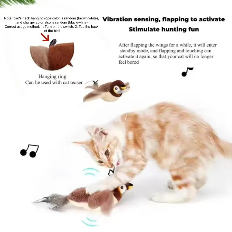 Interactive Motorized Bird Cat Toy